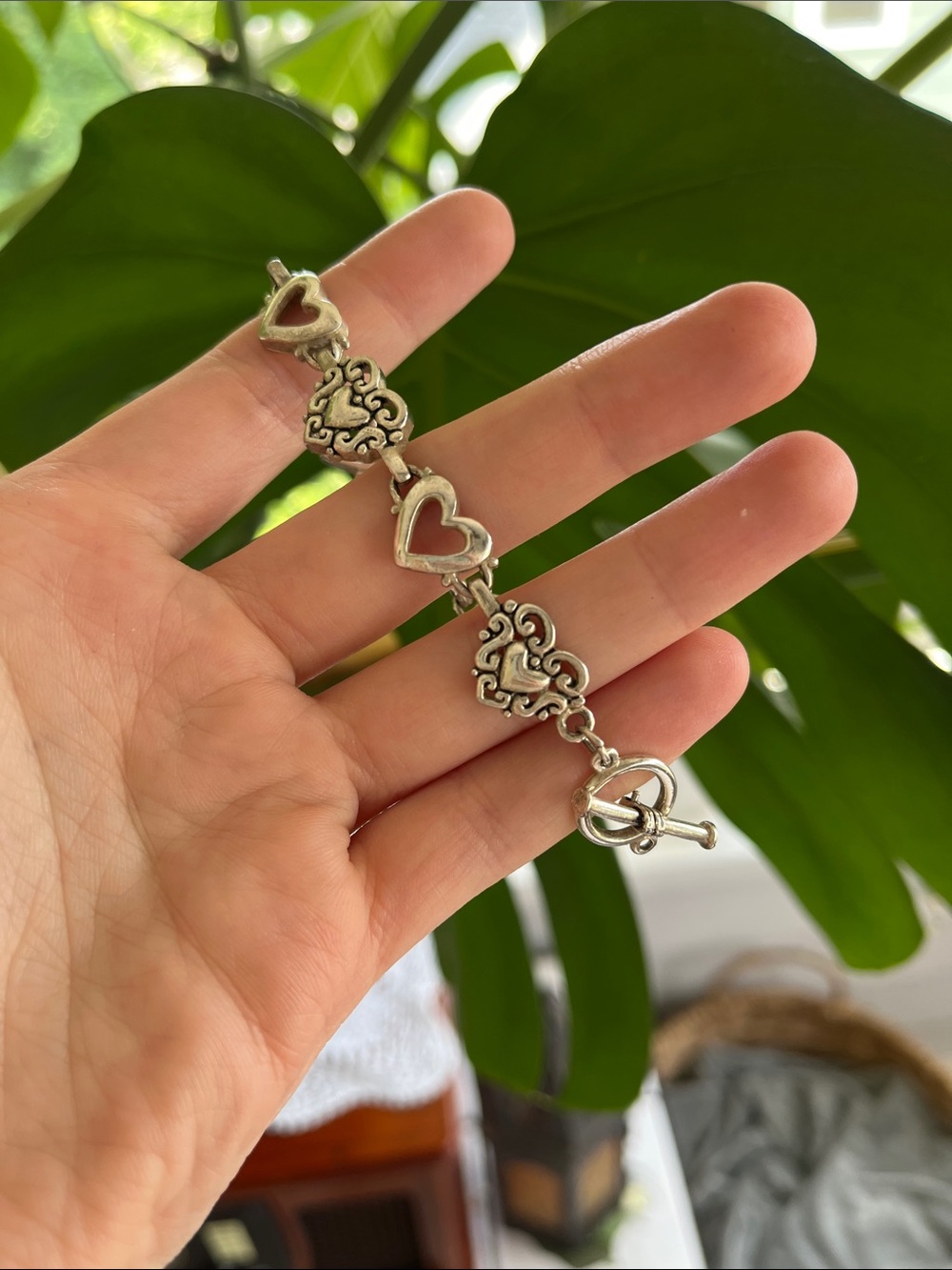 Vintage 1990’s Cookie Lee Silver Heart Bracelet